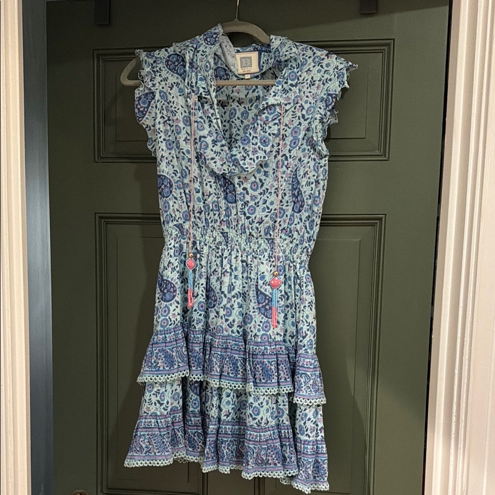 Blue Floral Tiered Ruffle Dress - BELL